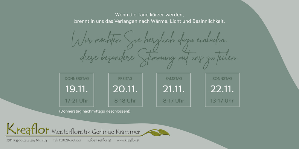 Weihnachtsausstellung 19. - 22.11.2026