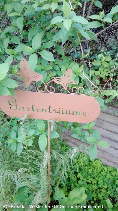 Gartenschild Gartenträume